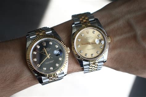 rolex datejust gold on wrist|rolex datejust 36 vs 41.